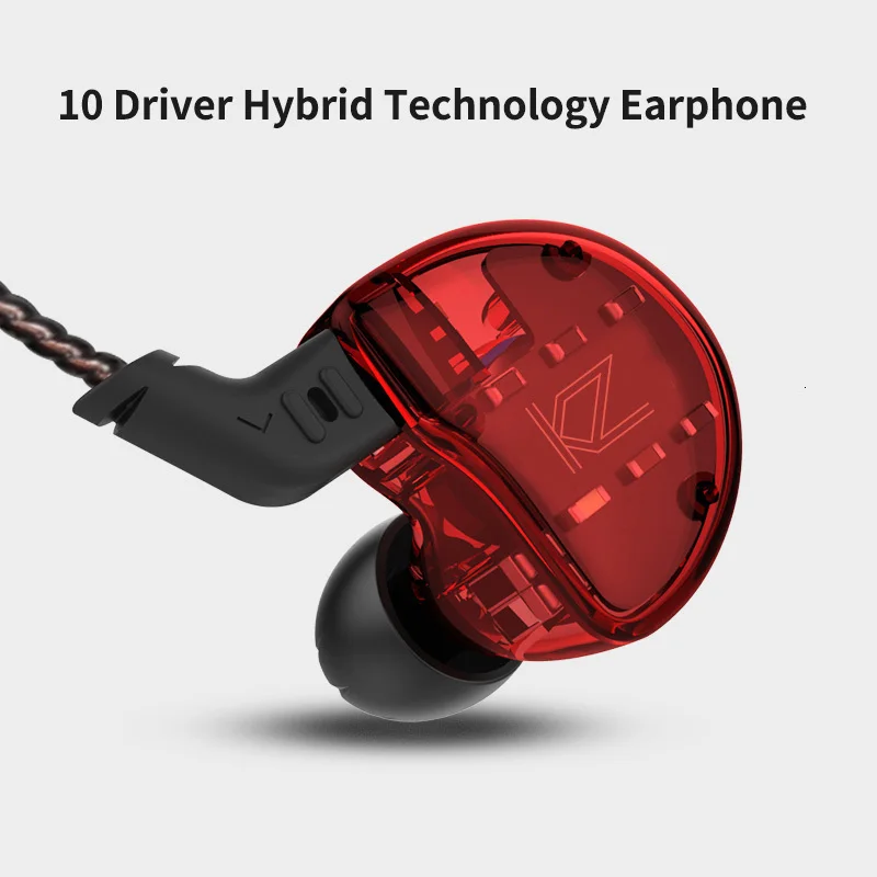 KZ ZS10 наушники 4BA+ 1 DD гибридные наушники в ухо HIFI бас гарнитура DJ монитор наушники KZ ZS6 AS10 ZST ES4 ED16 BA10