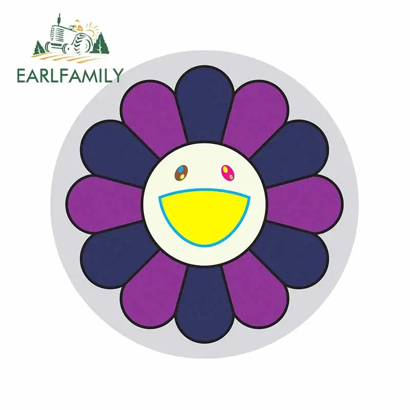 

EARLFAMILY 13cm x 13cm for Takashi Murakami Auto Decal Fashion Fine Car Stickers DIY Occlusion Scratch Sticker Custom Printing