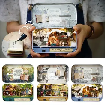 

1pcs Clear Stock Wood Box Theater Doll House DIY Miniature Wooden Puzzle For Birthday Gift