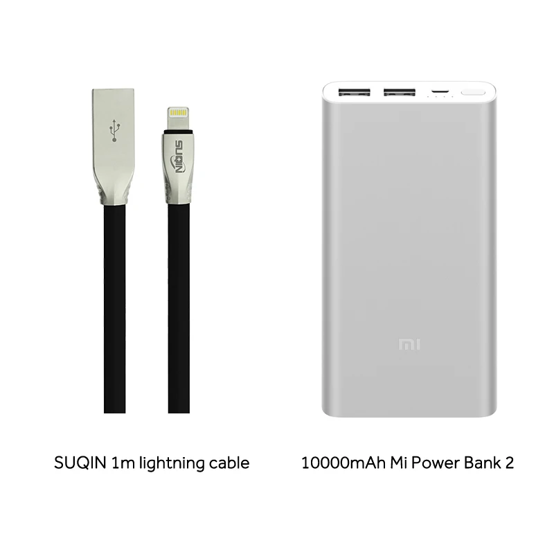 Аккумулятор Xiaomi Mi Power Bank 3 10000 PLM13ZM Fast Charge Version Недорогой внешний аккумулятор с быстрой зарядкой - Цвет: SL w Cable Lightning