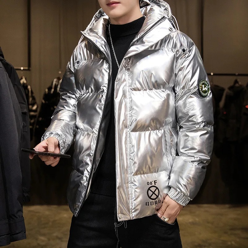 

Lightweight men's down jacket tide brand short 2021 new trend handsome winter thickened shiny jacket men