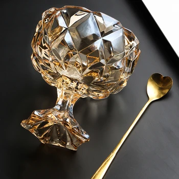 

Thickened Crystal Glass Cup Copas De Cristal Milk Shake Ice Cream Glasses Footed Fruit Salad Bowl Dessert Cups Serving Dishes