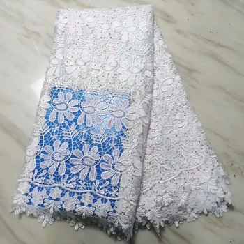 

2019 New Arrival African Stones Lace Fabrics,High Quality Cord Guipure Lace Fabric Nigerian Water Soluble Lace Fabric