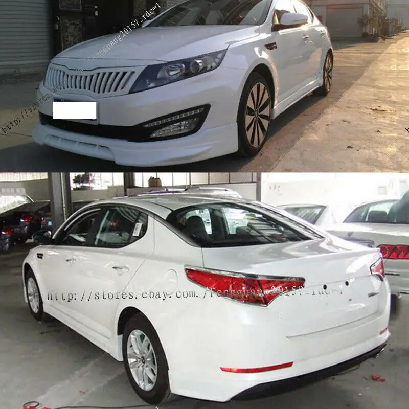 Для Kia Оптима K5 2012- Неокрашенный фронт и задние губы для ношения в руках или сбоку юбка средства ухода за кожей комплект