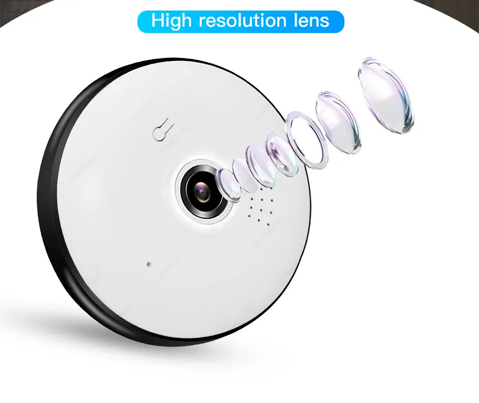1.3MP/2.0MP Full view wifi 360 градусов двухстороннее аудио Панорамное 960 P/1080 P рыбий глаз Беспроводная интеллектуальная ip-камера V380 белый цвет