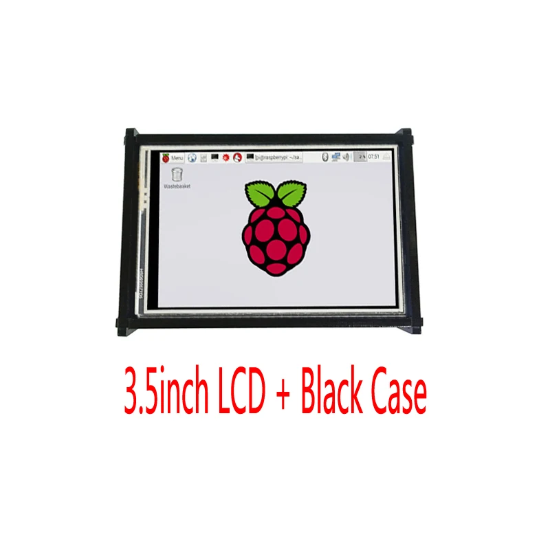 Raspberry Pi 4 Модель B 4B 3,5 дюймовый ЖК-дисплей с сенсорным экраном - Комплект: 3.5 and Black Case