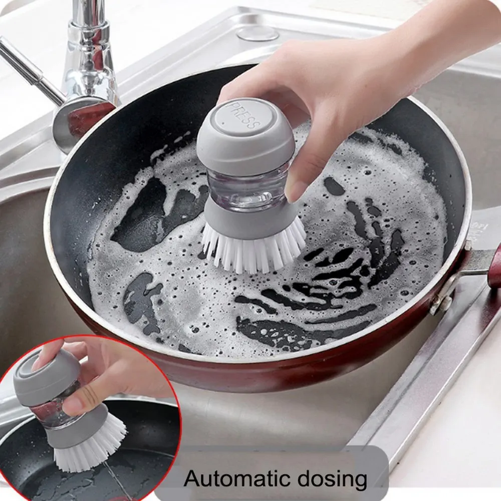 Kitchen Washing Household Utensils Pot Dish Brush with Liquid Washing Soap Dispenser Pot Brush Dish Brush Cleaning 2019 New