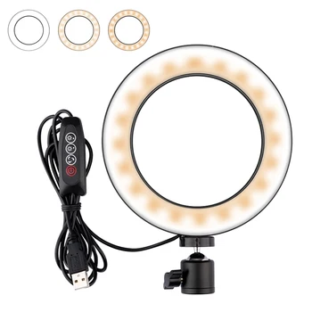

LED Ring Light 14 12 10 8 6 inch Camera Ringlight USB Interface With Phone Holder For YouTube Photography Video Photo Lamp Kit