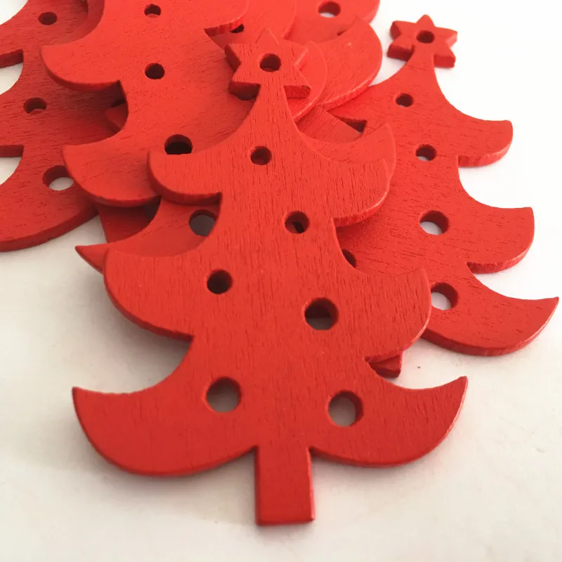 Tree C 10 шт. белая деревянная елка/олень DIY подвесной кулон роскошные украшения Рождественские украшения для дома Рождественские подарки год Navidad - Цвет: Tree C