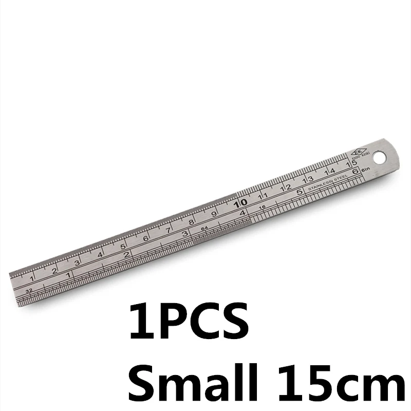 Швейная Лапка для шитья 15-30 см из нержавеющей стали, металлическая прямая Линейка, инструмент, прецизионный двухсторонний измерительный инструмент - Цвет: Small 15cm