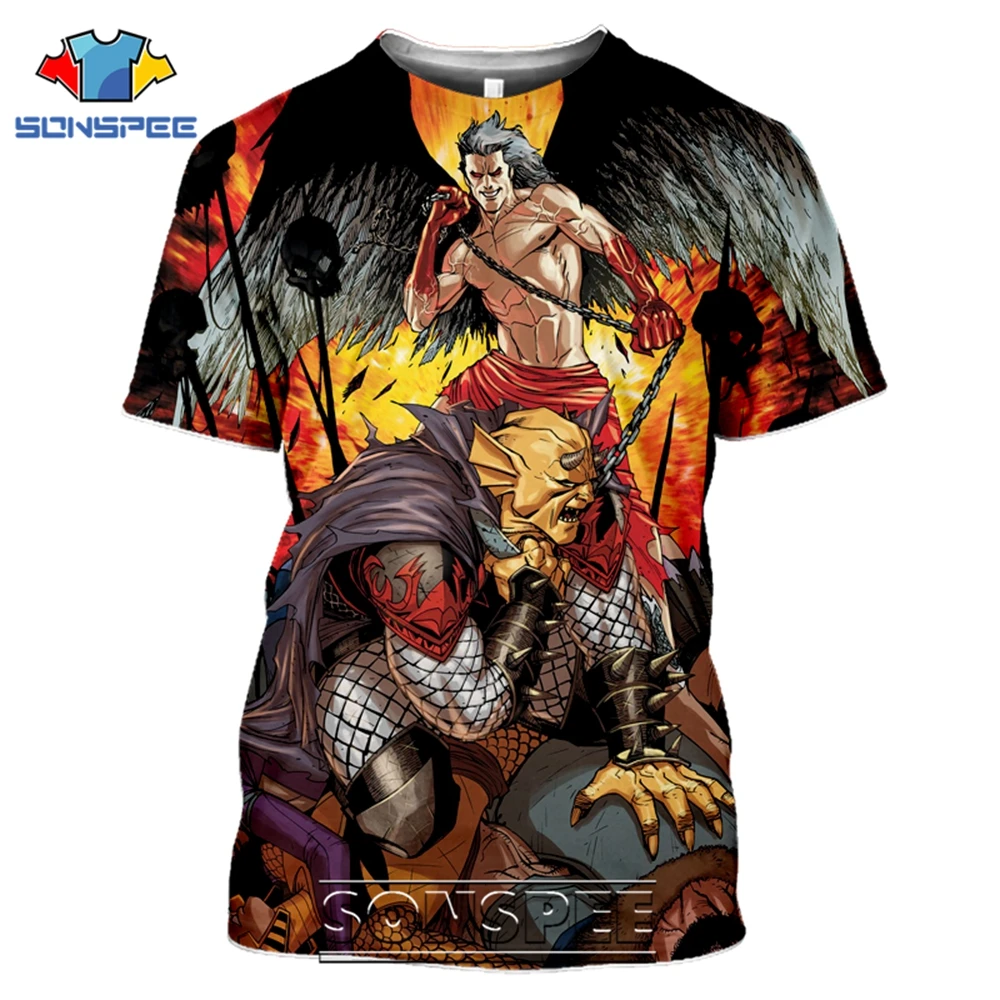 SONSPEE T-shirts Lucifer Morningstar 3D Print Men Women Casual Fashion Hip Hop Short Sleeve Streetwear Devil Tees Tops Shirt (11)