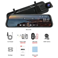 

2021 New 10 inches 2.5K Car DVR Touch Screen Stream Media Dual Lens Video Recorder Rearview mirror Dash cam Front and Rear
