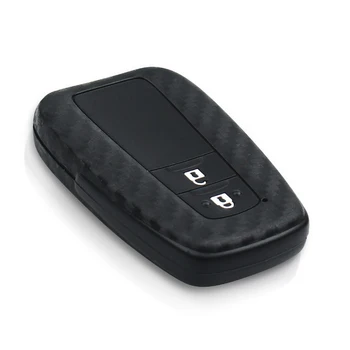 Cover chiave telecomando per Toyota Camry Corolla C-HR 2017 2018 Prado Prius - KEYYOU cassa chiave dell automobile del Silicone del carbonio di 3 bottoni per Toyota Camry