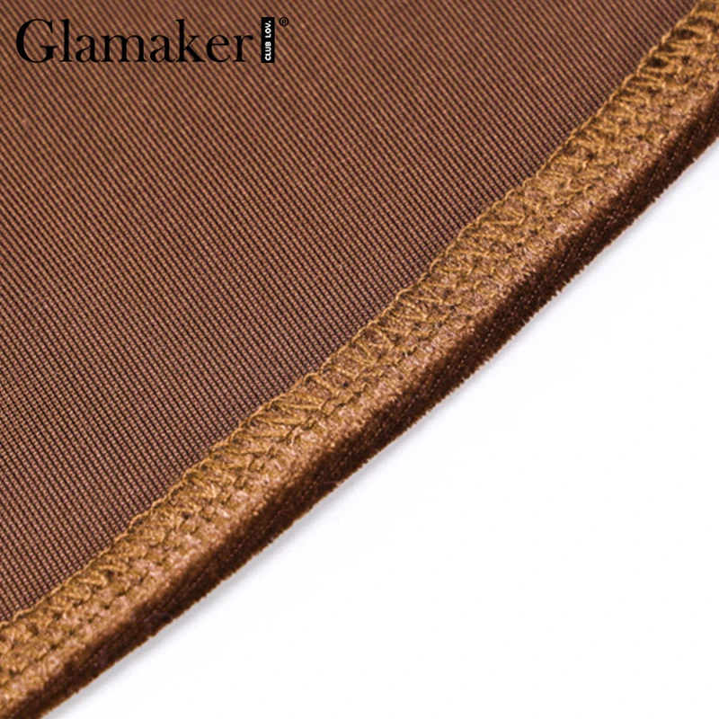 Glamaker бархатное сексуальное короткое платье с открытой спиной, осеннее платье с высоким воротом и бантом на шнуровке, Женское зимнее платье с рукавами-фонариками