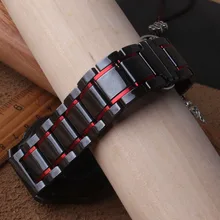 Модный полированный черный с красным керамическим ремешком для часов samsung gear S3 ремешок 22 мм ремешок для часов huawei часы gt galaxy часы 46 мм