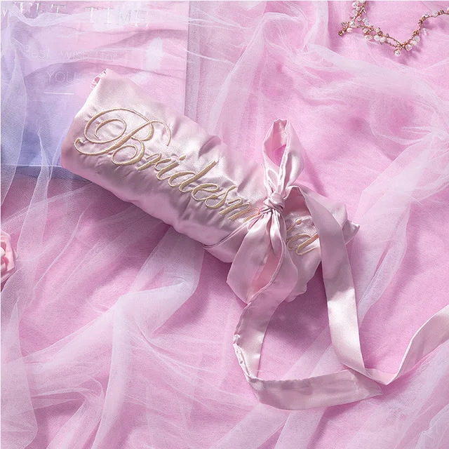 Халат для невесты, подружки невесты, Атласный халат, Элегантная пижама, сексуальный женский халат из вискозы, халат, кимоно, Шелковый банный халат, для сна, для отдыха - Цвет: pink Bridesmaid B