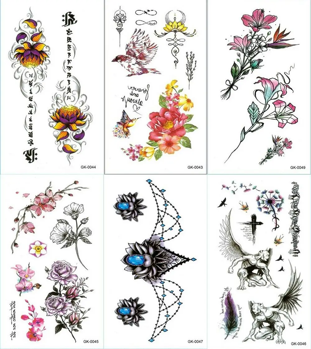 Candle Light Boho Tribal Mandala Temporary Tattoos Lotus Feather Angel Dandelion Sticker Body Art Waterproof Flower Tattoo | Красота и
