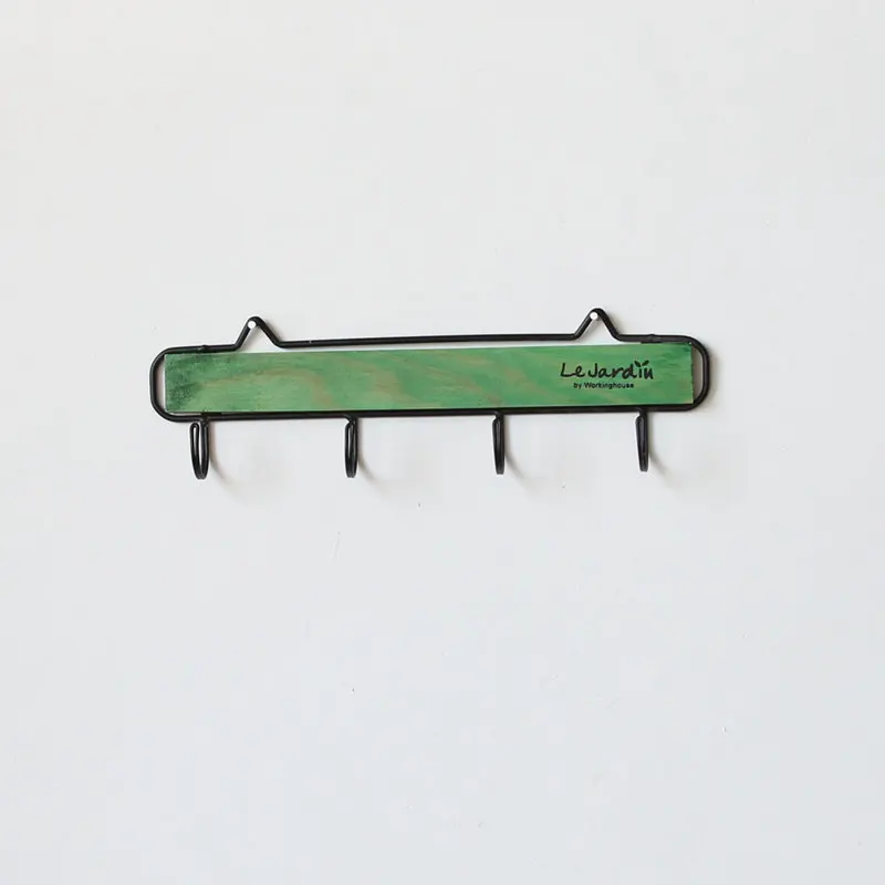 Green Hooks Красочные вешалки для ключей, деревянные крючки для одежды, держатели для ключей, полка для хранения, подвесной крючок, настенный стеллаж, декоративные JJ388-1 для комнаты - Цвет: Green Hooks