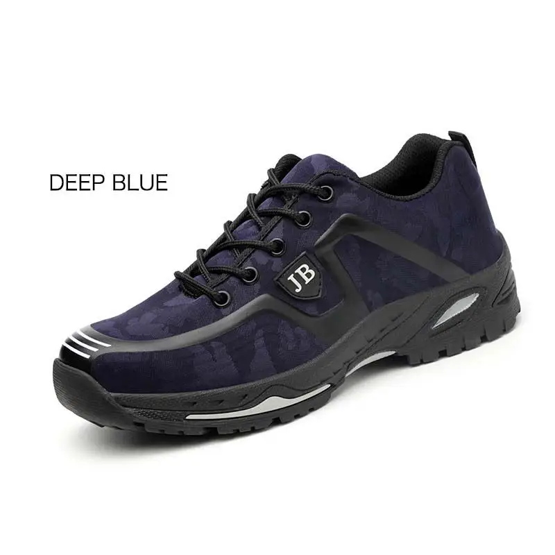 Модная защитная обувь; мужские уличные ботинки из стали с защитой от проколов; легкая и дышащая повседневная Рабочая обувь; обувь со стальным носком; XX-375 - Цвет: Blue