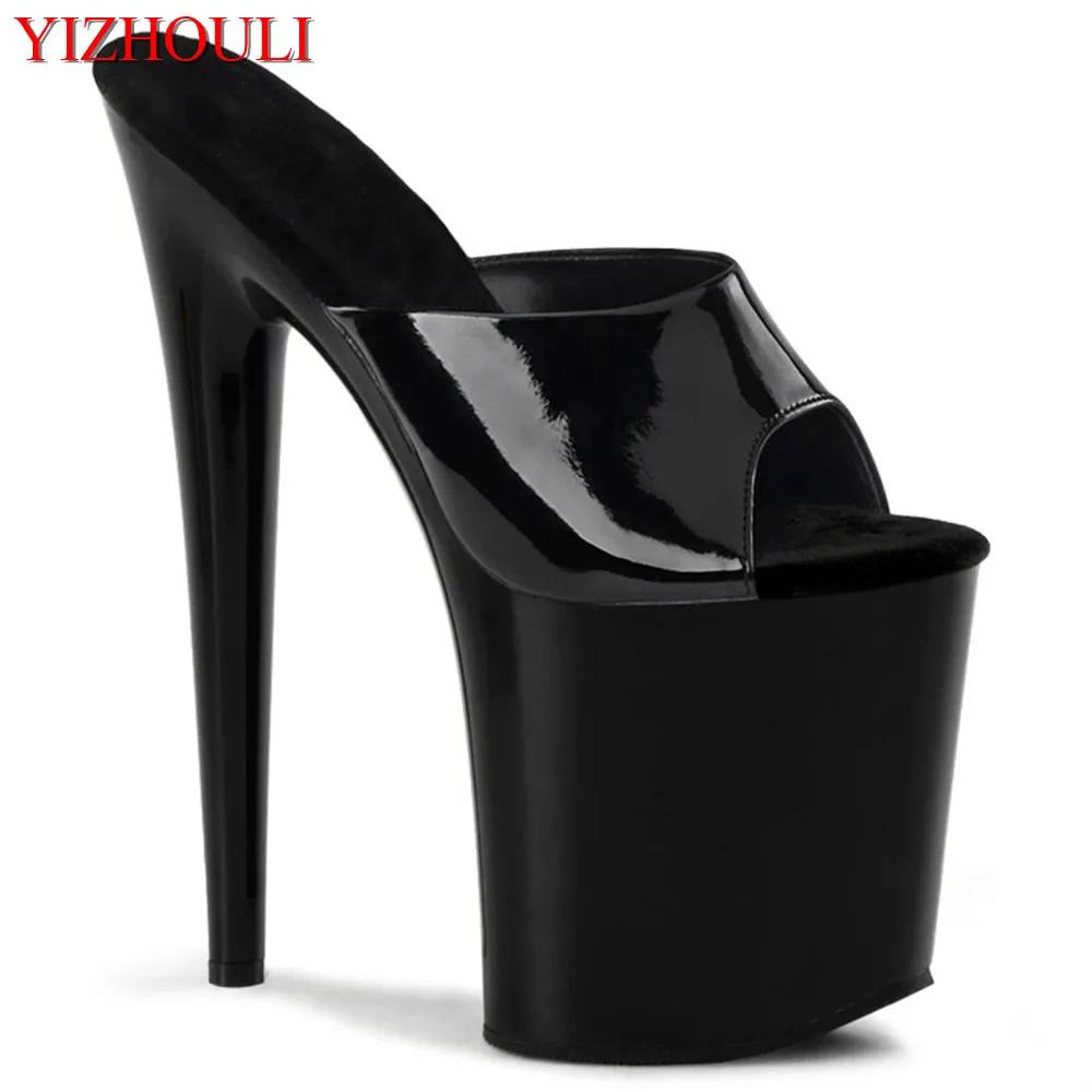9 inches sexy paint waterproof platform, thin heel shoes 23cm pole dancing model walking slippers