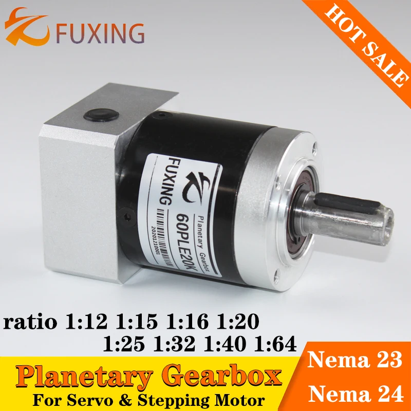 

60PLE Ratio15 20 25 32 40 64:1 Nema 23 24 Stepping Stepper 60mm 200w 400w Servo Motor Speed Reducer Precision Planetary Gearbox