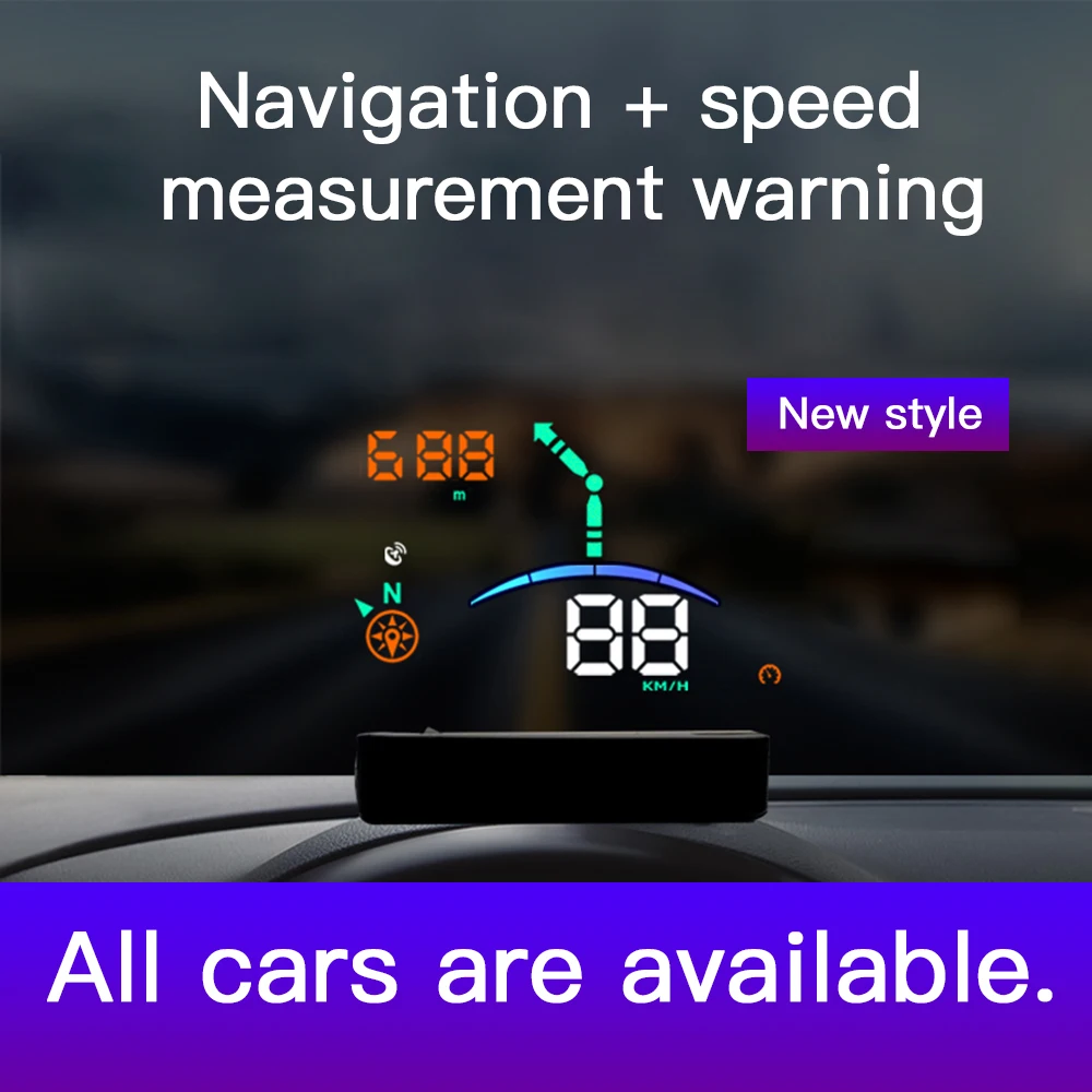 Автомобильный Универсальный HUD Дисплей лобовое стекло скорость проектор охранной сигнализации температура воды над скоростью об/мин Напряжение Gps скорость метр H8
