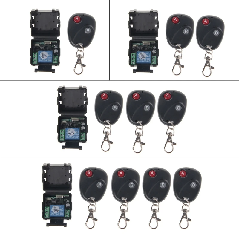 

DC 12V 10A 433MHz Wireless RF Relay Remote Control Switch Receiver Transmitter Kit
