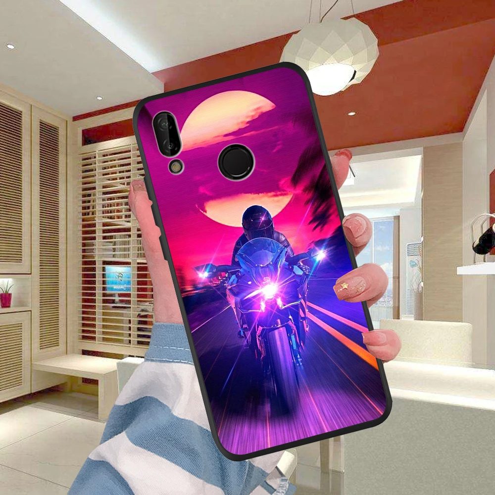 H0456 Мотоцикл Для мальчиков и девочек Легкие уличные для huawei P8 P10 P20 P30 Коврики 10 20 Honor 8 8X 9X 8C 9 V20 30 10 Lite Plus Pro чехол etui - Цвет: H0456