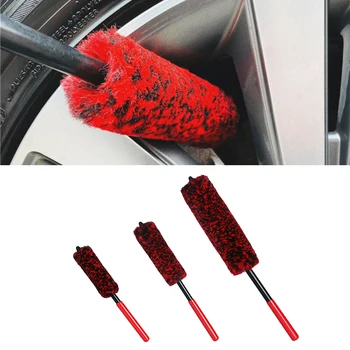 

Natural Wool Car Grille Wheel Rims Tire Seat Engine Brush Wash Cleaning Tool New Car Wheel Cleaning Brush