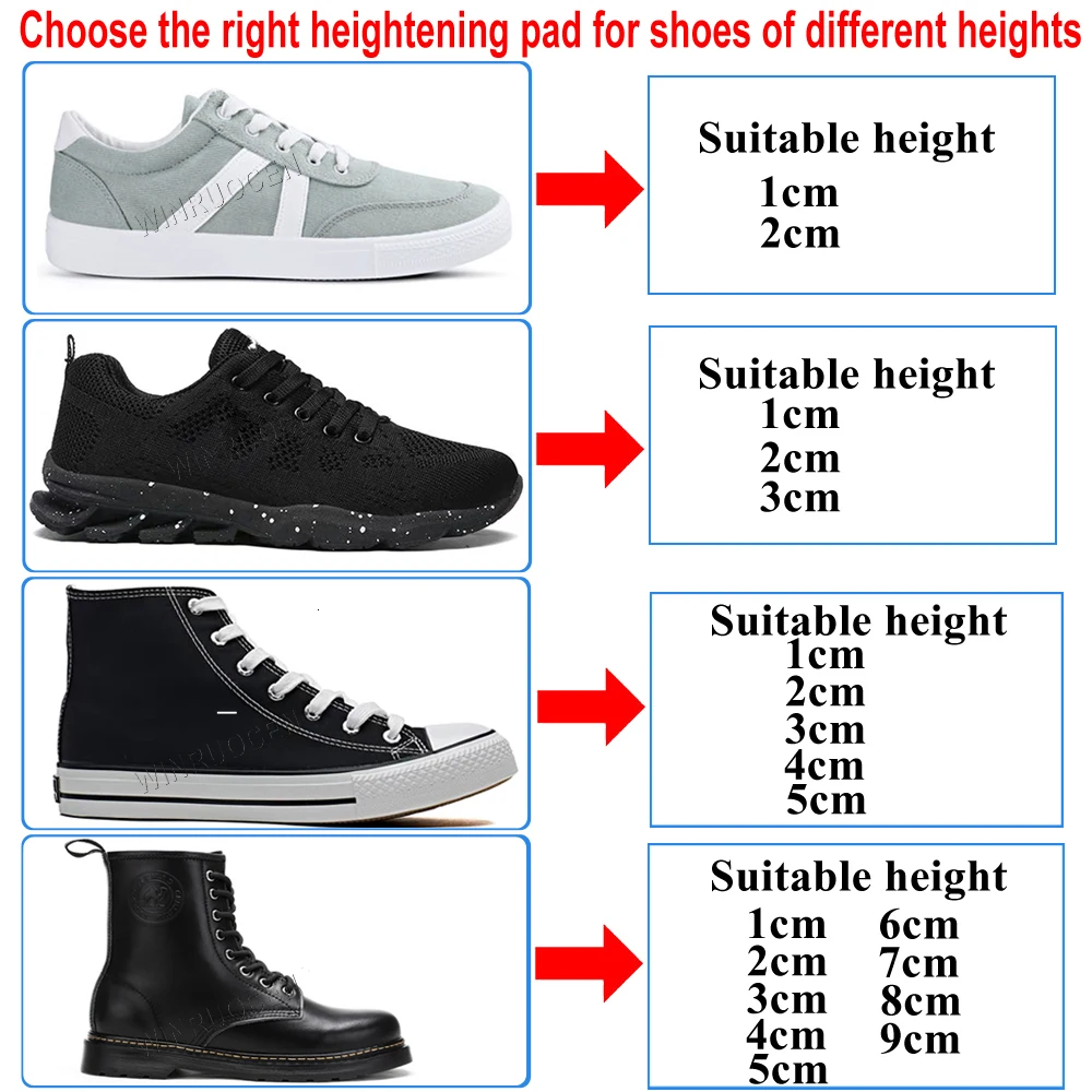 3-9 см, увеличивающая рост стелька, подстилка, регулируемая высота, подтяжка обуви, вставка на каблуке выше, для женщин, мужчин, унисекс, качественные подушечки для ног