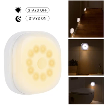 

10 LEDs PIR Motion Sensor Night Light Lamp for Bedroom Kitchen Magnetic Closet Cabinet Light Wireless Corridor Stair Light
