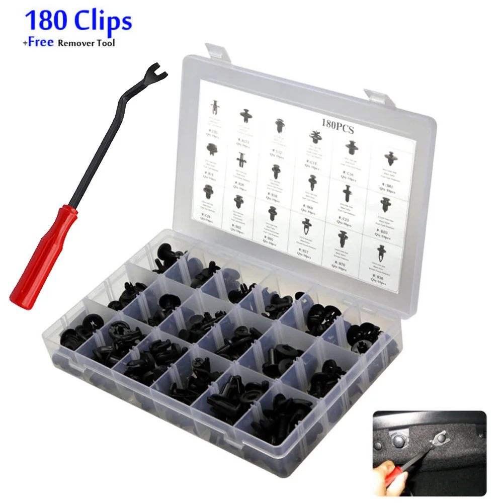 

180pcs Clip +Removal Tool for Honda Car Body Plastic Rivet Door Trim Fastener