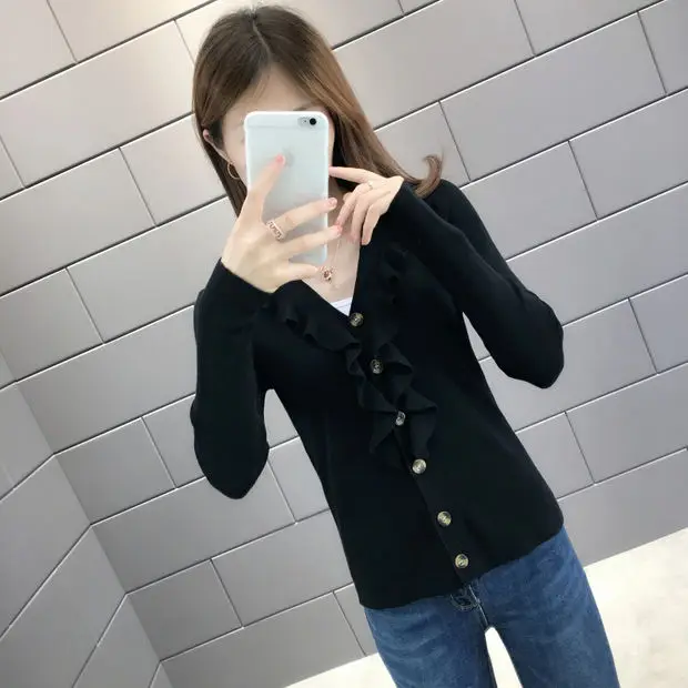 Cardigan Feminino Sweater Women 9300 Make The New Fungus And Heart Render Unlined Upper Garment Of 32-1 / F, 4 Row Shelves