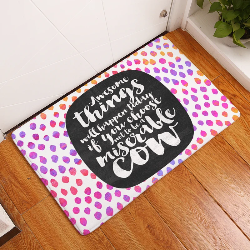  Latest Letter printing Door Mat Colorful Spots Carpets for Entrance Living Room floor Mat Character