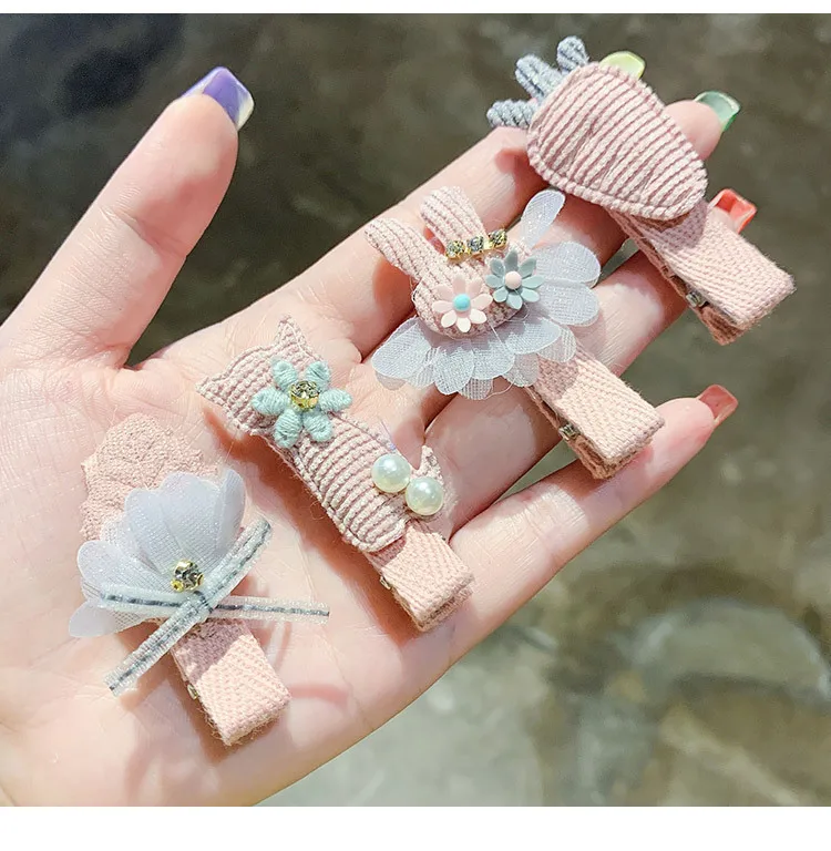 40 компл./лот 6 шт./компл. DIY простой мульти ткани с рисунками зверей из мультфильмов Заколки для волос шпилька-бант для волос Инструменты для укладки волос аксессуары HA1616
