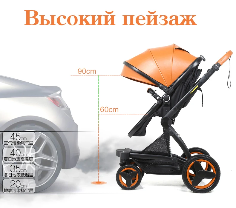 Belecoo baby stroller 2 in 1/ 3 in 1 High landscape stollers Eco Leather Shock Absorber four wheel trolley Free Shipping 25 Hcd26a996741a4d2fbd662ab1355aadee9