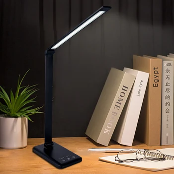 

Led Desk Lamps USB Table Lamp 5 Dimable Level Touch Wireless Charging Study Lamp Led Light Bedroom Room Bedside Lamp