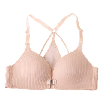 

2020 Front Buckle Women Lace Solid Color Bra Without Steel Ring Gather Adjustment Small Chest Bra New