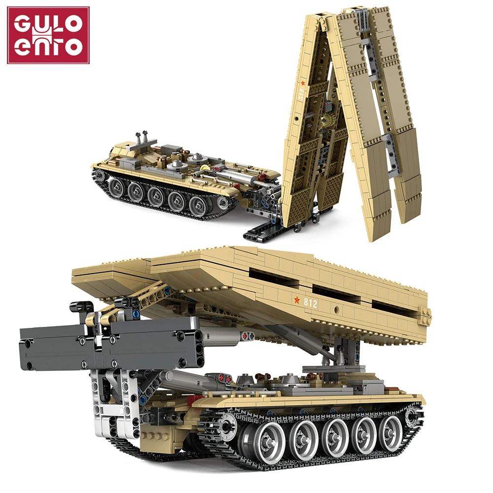 1155pcs Military Series Type 84 Tank Bridge Truck Model Building Blocks Armored Bricks Toys For Boys Kids Christmas Gifts | Игрушки и