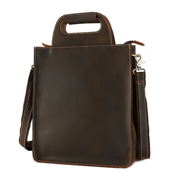 

Luufan Vintage Crazy Horse Leather Handbags For Men Genuine Leather Mens Brief Case Tote A4 Business Shoulder Bag Anti Theft Bag