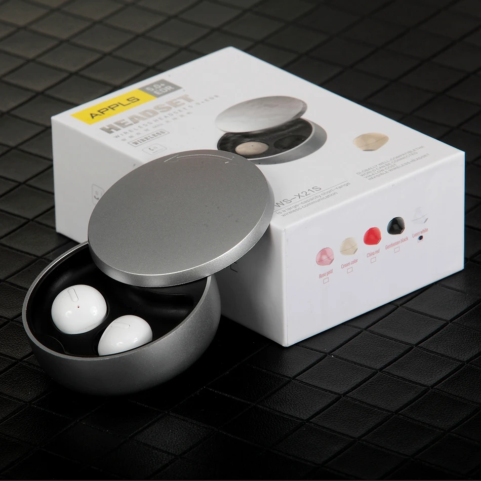 Free shipping Wireless binaural Mini sports One click Double noise reduction stereo 5 0 Bluetooth headset Portable charging box