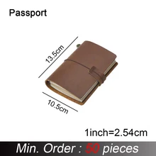 50 teile/los Passport 135x105mm Echtem Leder Notebook Handgemachte Vintage Rindsleder Tagebuch Journal Sketch Planer