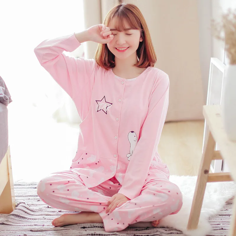 

Autumn New Style Fashion Confinement Clothing Breastfeeding Set Star Bear Cardigan Model Maternity Clothes