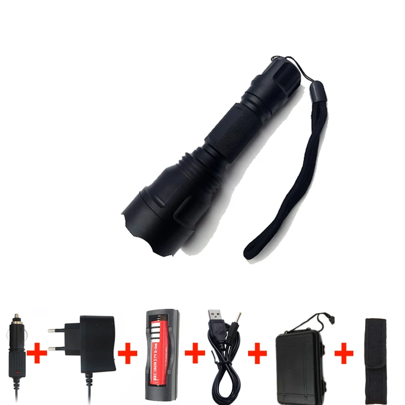 Option D Litwod Z10 C8 высокомощный тактический светодиодный фонарик XM-L2 T6 U3 Самозащита фонарик Факел lanterna для охоты велосипед свет лампы - Испускаемый цвет: Option D