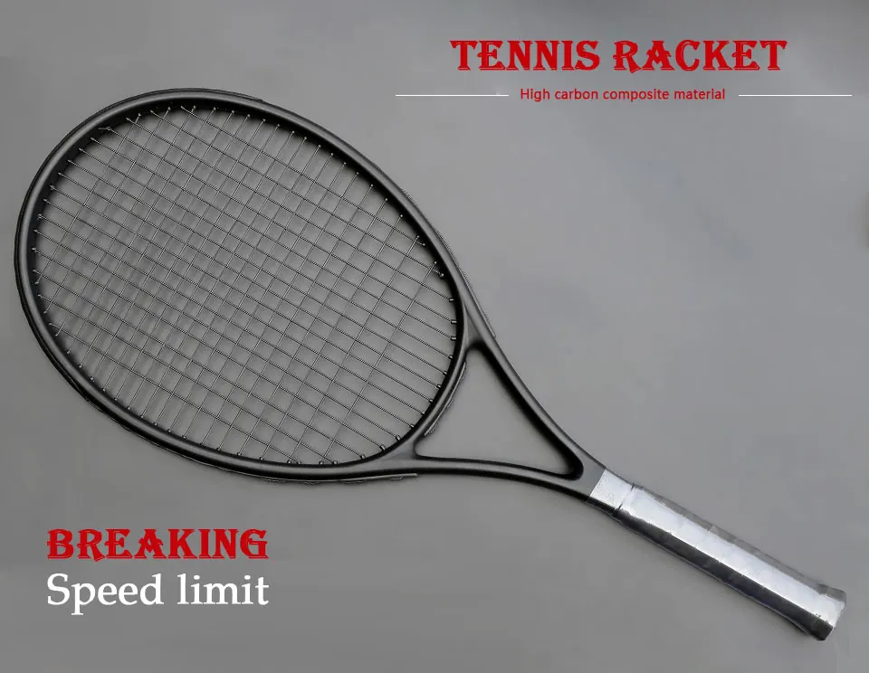 40-55 фунтов Сверхлегкий черный теннисные ракетки углерода Raqueta Tenis ракетки для бадминтона Stringing 4 3/8 Racchetta Tennisracket ракетка