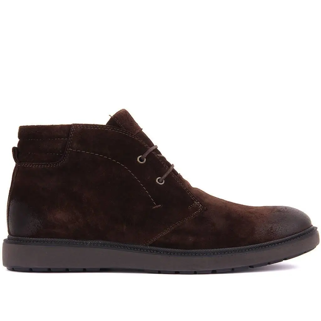

Sail Lakers-Brown Suede Lace-Up Men Boots