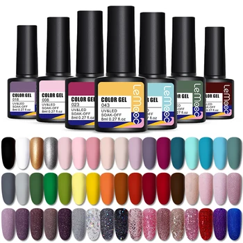 LEMOOC 8ml Nail Gel Polish 80 Colors Soak Off Semi Permanent For  Matte Base Coat Hybrid Nail Art Gel Varnish varnish