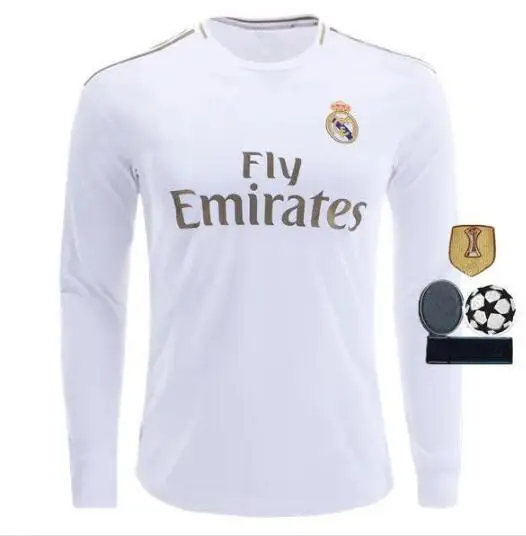 Настоящая сумасшедшая Футбольная Футболка с длинным рукавом Hazard MODRIC ASENSIO VINICIUS JR BALE Sergio Ramos Casemiro с длинным рукавом Navas ISCO - Цвет: shirt