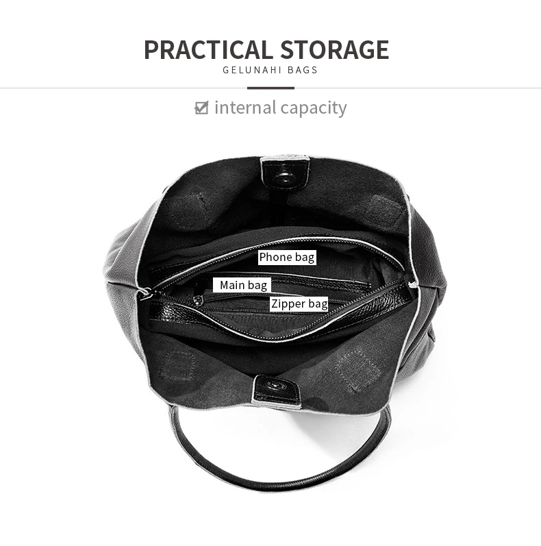 New Women Deluxe Genuine Cowhide Leather Totes Handbag Lady Simple Soft Satchels Bag High Capacity Waterproof Shopping Bags