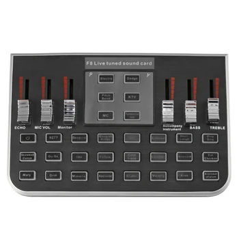 

F8 4 Modes Studio o Mixer Microphone Webcast Entertainment Streamer Live Sound Card For Phone Computer Pc